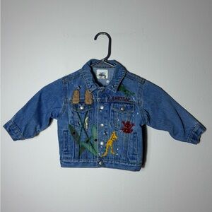 Baby Gap Embroidered Frog Nature Denim Jacket 100% Cotton 12-24 Months